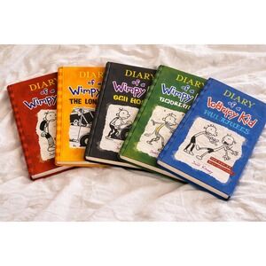Diary of a Wimpy Kid 5 Book Lot Hardcover Jeff Kinney Kids Chapter Set